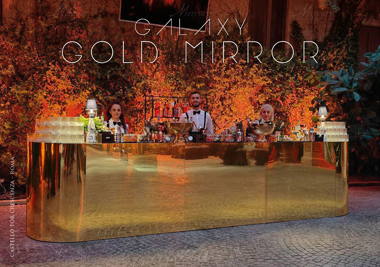 Bancone Bar Specchiato Gold Mirror