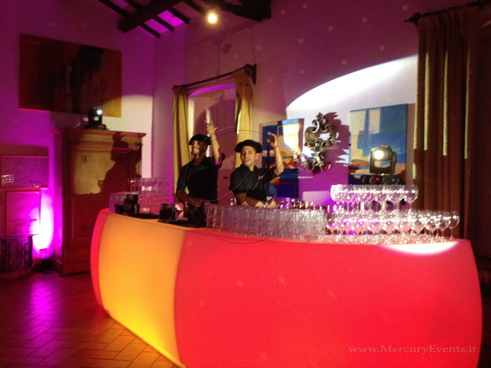 Mercury Events open bar Bancone bar luminoso