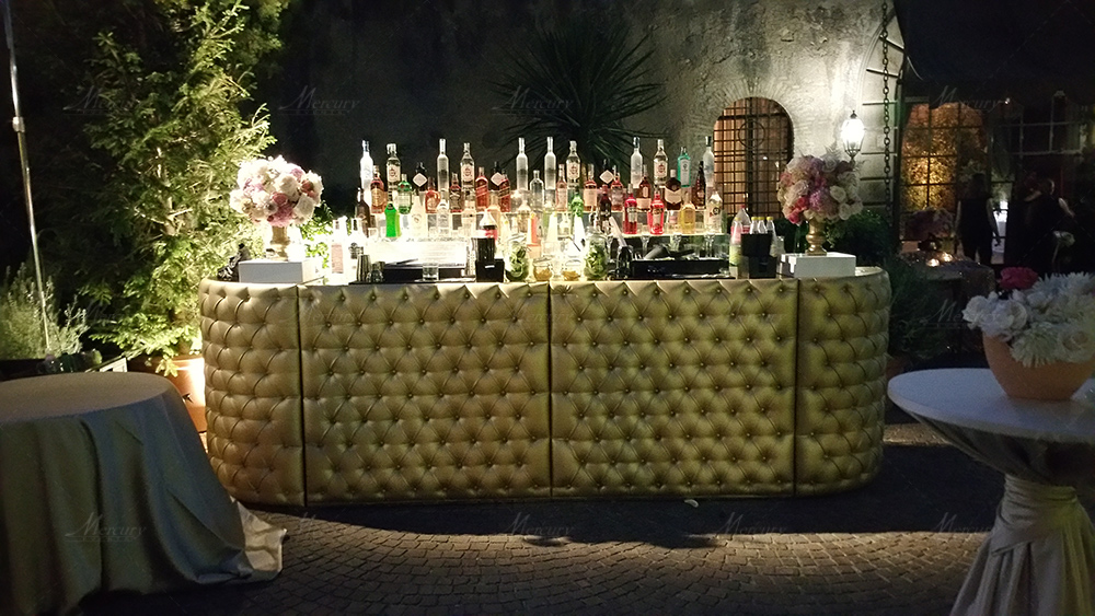 gold chesterfield bar catering
