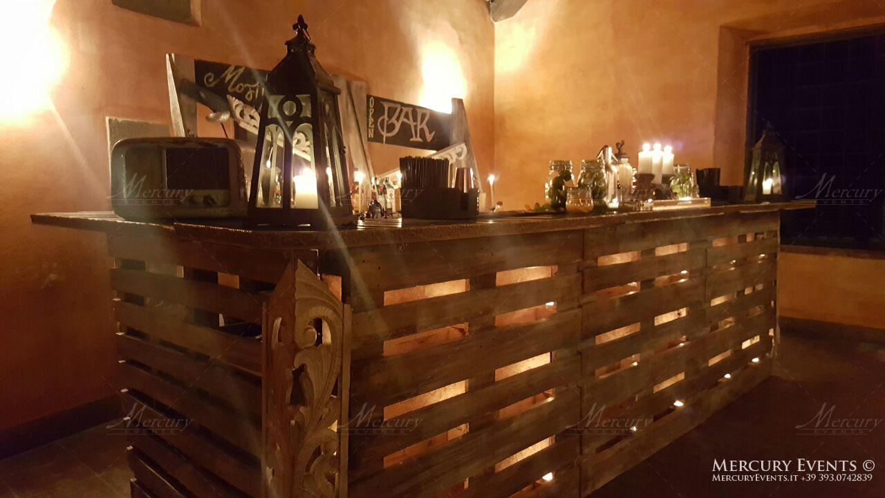 Open bar catering Castello di Meleto Chianti Mercury Events