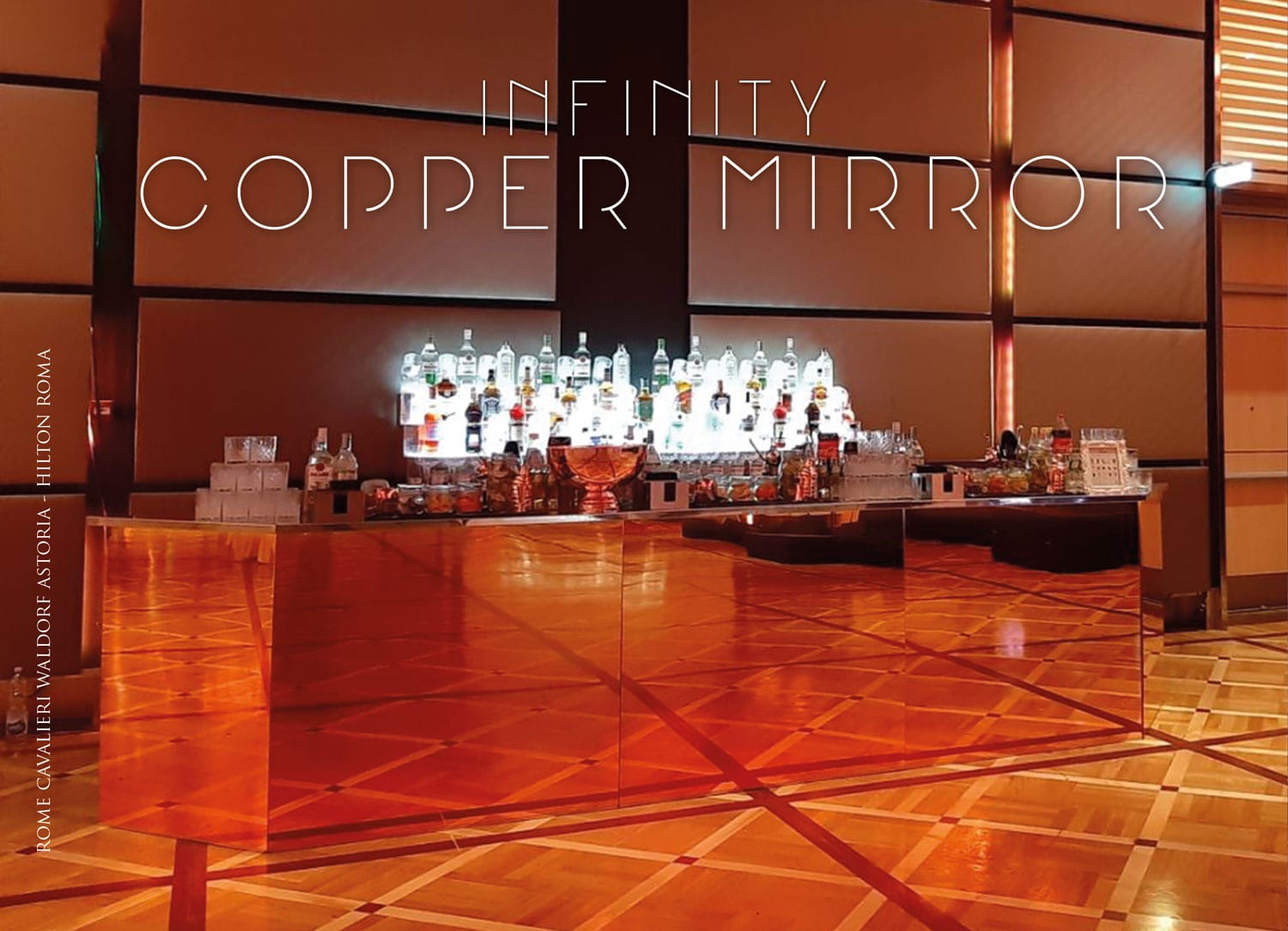 infinity copper mirror bancone