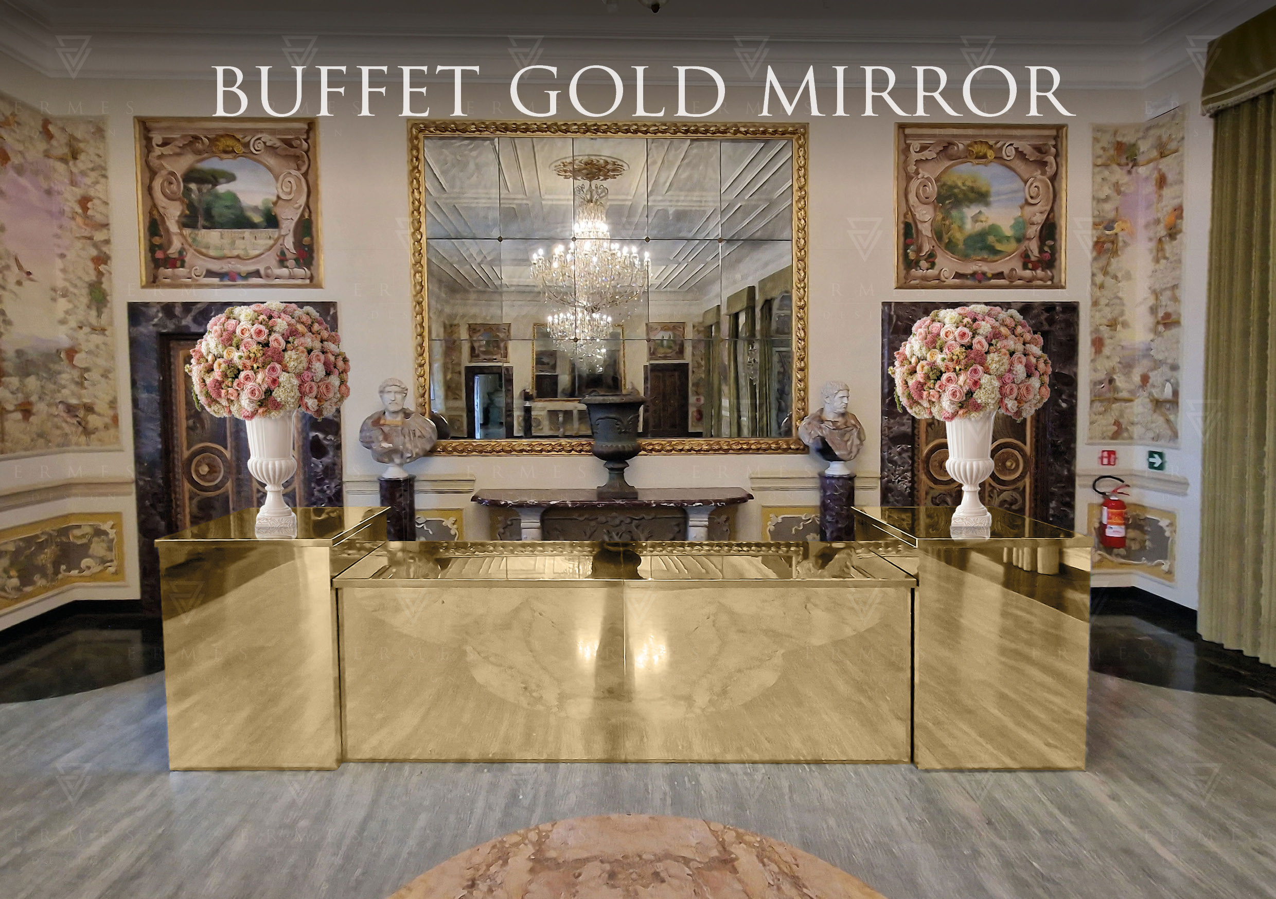 Buffet gold mirror