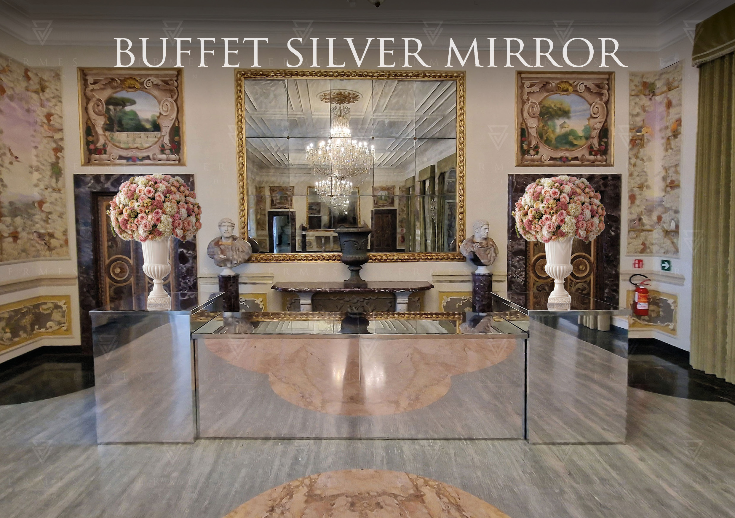 buffet silver mirror